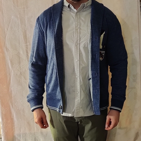 Tommy Hilfiger blue shawl collar cardigan - Picture 4 of 10